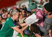 3 June 2025; Louise Quinn of Republic of Ireland signs autographs for supporters after the UEFA Women's Nations League, League B match between Republic of Ireland and Slovenia at Páirc Uí Chaoimh in Cork. Photo by Stephen McCarthy/Sportsfile