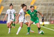 3 June 2025; Katie McCabe of Republic of Ireland in action against Maja Sternad of Slovenia during the UEFA Women's Nations League, League B match between Republic of Ireland and Slovenia at Páirc Uí Chaoimh in Cork. Photo by Stephen McCarthy/Sportsfile