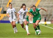 3 June 2025; Katie McCabe of Republic of Ireland in action against Maja Sternad of Slovenia during the UEFA Women's Nations League, League B match between Republic of Ireland and Slovenia at Páirc Uí Chaoimh in Cork. Photo by Stephen McCarthy/Sportsfile