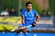 3 June 2025; Nilakanta Sharma of India during the Men's International Hockey match between Ireland and India at Pembroke Wanderers Hockey Club in Dublin. Photo by Tyler Miller/Sportsfile