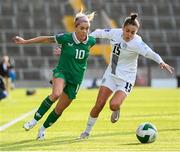 3 June 2025; Denise O’Sullivan of Republic of Ireland in action against Sara Makovec of Slovenia during the UEFA Women's Nations League, League B match between Republic of Ireland and Slovenia at Páirc Uí Chaoimh in Cork. Photo by Stephen McCarthy/Sportsfile