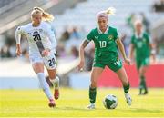 3 June 2025; Denise O’Sullivan of Republic of Ireland in action against Zara Kramžar of Slovenia during the UEFA Women's Nations League, League B match between Republic of Ireland and Slovenia at Páirc Uí Chaoimh in Cork. Photo by Stephen McCarthy/Sportsfile