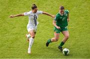 3 June 2025; Emily Murphy of Republic of Ireland in action against Maja Sternad of Slovenia during the UEFA Women's Nations League, League B match between Republic of Ireland and Slovenia at Páirc Uí Chaoimh in Cork. Photo by Shauna Clinton/Sportsfile