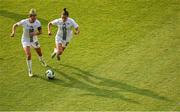 3 June 2025; Slovenia players Dominika Conc, left, and Sara Makovec during the UEFA Women's Nations League, League B match between Republic of Ireland and Slovenia at Páirc Uí Chaoimh in Cork. Photo by Shauna Clinton/Sportsfile