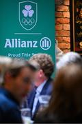 28 May 2025; Athletes and guests gather at a special team dinner hosted by the Olympic Federation of Ireland during the Winter Olympic Team Camp in Dublin, celebrating the journey to Milano Cortina 2026. Photo by Shauna Clinton/Sportsfile