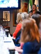 28 May 2025; Athletes and guests gather at a special team dinner hosted by the Olympic Federation of Ireland during the Winter Olympic Team Camp in Dublin. The evening was attended by Chef de Mission Nancy Chillingworth at The Old Spot in Dublincelebrating the journey to Milano Cortina 2026. Photo by Shauna Clinton/Sportsfile