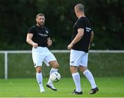 30 May 2025; Conor McGregor of Blackforge FC during the warm-up before the AUL Challenge Cup Final match between Blackforge FC and Roc Celtic FC at the AUl Complex in Clonshaugh, Dublin. Photo by Tom Beary/Sportsfile