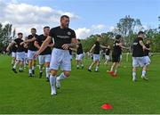 30 May 2025; Conor McGregor of Blackforge FC during the warm-up before the AUL Challenge Cup Final match between Blackforge FC and Roc Celtic FC at the AUl Complex in Clonshaugh, Dublin. Photo by Tom Beary/Sportsfile