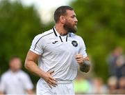 30 May 2025; Conor McGregor of Blackforge FC during the AUL Challenge Cup Final match between Blackforge FC and Roc Celtic FC at the AUl Complex in Clonshaugh, Dublin. Photo by Tom Beary/Sportsfile