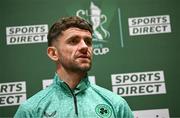 5 June 2025; Republic of Ireland international Robbie Brady before the Sports Direct Men’s FAI Cup second round draw at the Conference Centre on the Sport Ireland National Sport Campus in Abbotstown, Dublin. Photo by Seb Daly/Sportsfile