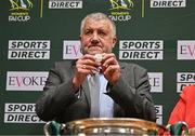 5 June 2025; FAI President Paul Cooke draws out Shelbourne FC during the Sports Direct Women’s FAI Cup first round draw at the Conference Centre on the Sport Ireland National Sport Campus in Abbotstown, Dublin Photo by Seb Daly/Sportsfile