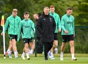 5 June 2025; Head coach Heimir Hallgrimsson and players arrive a Republic of Ireland training session at the FAI National Training Centre in Abbotstown, Dublin. Photo by Stephen McCarthy/Sportsfile