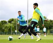 5 June 2025; Andrew Omobamidele during a Republic of Ireland training session at the FAI National Training Centre in Abbotstown, Dublin. Photo by Stephen McCarthy/Sportsfile