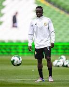 5 June 2025; Cheikh Sabaly during a Senegal training session at the Aviva Stadium in Dublin. Photo by Ben McShane/Sportsfile