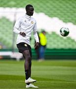 5 June 2025; Mamadou Camara during a Senegal training session at the Aviva Stadium in Dublin. Photo by Ben McShane/Sportsfile