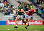 31 May 2025; David Clifford of Kerry in action against Daniel O' Mahony of Cork during the GAA Football All-Ireland Senior Championship Round 2 match between Cork and Kerry at SuperValu Páirc Uí Chaoimh in Cork. Photo by David Fitzgerald/Sportsfile