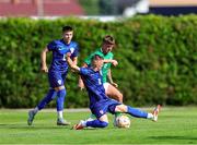 6 June 2025; Adam Murphy of Republic of Ireland in action against Bruno Durdov of Croatia during the U21 international friendly match between Croatia and Republic of Ireland at Gradski Stadion in Zagreb, Croatia. Photo by Gerry Scully/Sportsfile