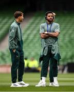 6 June 2025; Andrew Omobamidele of Republic of Ireland before the international friendly match between Republic of Ireland and Senegal at the Aviva Stadium in Dublin. Photo by Michael P Ryan/Sportsfile