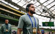 6 June 2025; Andrew Omobamidele of Republic of Ireland before the international friendly match between Republic of Ireland and Senegal at the Aviva Stadium in Dublin. Photo by Ben McShane/Sportsfile