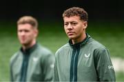 6 June 2025; Kasey McAteer of Republic of Ireland before the international friendly match between Republic of Ireland and Senegal at the Aviva Stadium in Dublin. Photo by Ben McShane/Sportsfile