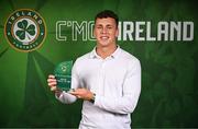 6 June 2025; Jake Dillon of Fairview Rangers, Limerick, with his Amateur Player of the Year award during the 35th FAI International Awards at the Aviva Stadium in Dublin. Photo by David Fitzgerald/Sportsfile
