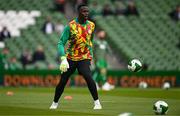 6 June 2025; Senegal goalkeeper Edouard Mendy before the international friendly match between Republic of Ireland and Senegal at the Aviva Stadium in Dublin. Photo by Ben McShane/Sportsfile