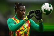 6 June 2025; Senegal goalkeeper Yehvann Diouf before the international friendly match between Republic of Ireland and Senegal at the Aviva Stadium in Dublin. Photo by Ben McShane/Sportsfile
