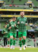 6 June 2025; Ryan Manning of Republic of Ireland before the international friendly match between Republic of Ireland and Senegal at the Aviva Stadium in Dublin. Photo by Michael P Ryan/Sportsfile