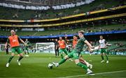 6 June 2025; Nathan Collins and Kasey McAteer of Republic of Ireland before the international friendly match between Republic of Ireland and Senegal at the Aviva Stadium in Dublin. Photo by Stephen McCarthy/Sportsfile