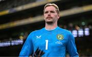 6 June 2025; Republic of Ireland goalkeeper Caoimhin Kelleher during the international friendly match between Republic of Ireland and Senegal at the Aviva Stadium in Dublin. Photo by Stephen McCarthy/Sportsfile