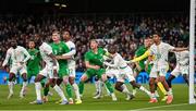 6 June 2025; Players battle for position before a corner-kick during the international friendly match between Republic of Ireland and Senegal at the Aviva Stadium in Dublin. Photo by Stephen McCarthy/Sportsfile