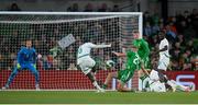 6 June 2025; Habib Diarra of Senegal is fouled by Killian Phillips of Republic of Ireland during the international friendly match between Republic of Ireland and Senegal at the Aviva Stadium in Dublin. Photo by Stephen McCarthy/Sportsfile