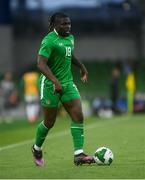 6 June 2025; Festy Ebosele of Republic of Ireland during the international friendly match between Republic of Ireland and Senegal at the Aviva Stadium in Dublin. Photo by Stephen McCarthy/Sportsfile