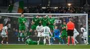 6 June 2025; Lamine Camara of Senegal takes a free kick during the international friendly match between Republic of Ireland and Senegal at the Aviva Stadium in Dublin. Photo by Stephen McCarthy/Sportsfile