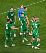6 June 2025; Republic of Ireland players after the international friendly match between Republic of Ireland and Senegal at the Aviva Stadium in Dublin. Photo by Piaras Ó Mídheach/Sportsfile