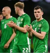 6 June 2025; Jason Knight of Republic of Ireland after the international friendly match between Republic of Ireland and Senegal at the Aviva Stadium in Dublin. Photo by David Fitzgerald/Sportsfile