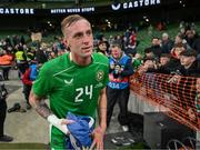 6 June 2025; Killian Phillips of Republic of Ireland after the international friendly match between Republic of Ireland and Senegal at the Aviva Stadium in Dublin. Photo by Stephen McCarthy/Sportsfile