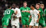 6 June 2025; Players from both team tussle during the international friendly match between Republic of Ireland and Senegal at the Aviva Stadium in Dublin. Photo by Michael P Ryan/Sportsfile