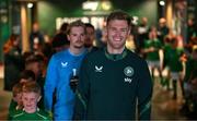 6 June 2025; Nathan Collins of Republic of Ireland before the international friendly match between Republic of Ireland and Senegal at the Aviva Stadium in Dublin. Photo by Stephen McCarthy/Sportsfile