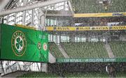6 June 2025; A general view of the big screen during a shower of rain before the international friendly match between Republic of Ireland and Senegal at the Aviva Stadium in Dublin. Photo by Stephen McCarthy/Sportsfile