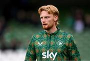 6 June 2025; Liam Scales of Republic of Ireland before the international friendly match between Republic of Ireland and Senegal at the Aviva Stadium in Dublin. Photo by Stephen McCarthy/Sportsfile