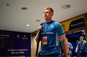 7 June 2025; Jamie Osborne of Leinster before the United Rugby Championship semi-final match between Leinster and Glasgow Warriors at the Aviva Stadium in Dublin. Photo by Brendan Moran/Sportsfile