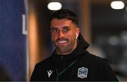 7 June 2025; Adam Hastings of Glasgow Warriors before the United Rugby Championship semi-final match between Leinster and Glasgow Warriors at the Aviva Stadium in Dublin. Photo by Brendan Moran/Sportsfile