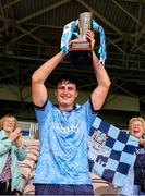 7 June 2025; Dublin captain Lucas Cass lifts the cup after the Electric Ireland Celtic Challenge Corn John Scott final match between Clare and Dublin at FBD Semple Stadium in Thurles, Tipperary. Photo by Michael P Ryan/Sportsfile