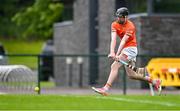 7 June 2025; James Hamilton of Armagh scores his side's third goal during the Electric Ireland Celtic Challenge Corn Jerome O’Leary final match between Kildare and Armagh at the GAA National Games Development Centre in Abbotstown, Dublin. Photo by Stephen Marken/Sportsfile