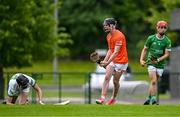 7 June 2025; James Hamilton of Armagh celebrates after scoring his side's third goal during the Electric Ireland Celtic Challenge Corn Jerome O’Leary final match between Kildare and Armagh at the GAA National Games Development Centre in Abbotstown, Dublin. Photo by Stephen Marken/Sportsfile