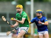 7 June 2025; Dara Donnelly of Fermanagh in action against Darragh O'Reilly of Longford during the Electric Ireland Celtic Challenge Corn Michael Feery final match between Longford and Fermanagh at Kingspan Breffni in Cavan. Photo by Thomas Flinkow/Sportsfile