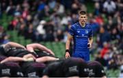 7 June 2025; Sam Prendergast of Leinster during the United Rugby Championship semi-final match between Leinster and Glasgow Warriors at the Aviva Stadium in Dublin. Photo by Seb Daly/Sportsfile