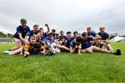 7 June 2025; Longford players celebrate with the cup after the Electric Ireland Celtic Challenge Corn Michael Feery final match between Longford and Fermanagh at Kingspan Breffni in Cavan. Photo by Thomas Flinkow/Sportsfile