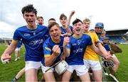 7 June 2025; Longford players celebrate after their side's victory in the Electric Ireland Celtic Challenge Corn Michael Feery final match between Longford and Fermanagh at Kingspan Breffni in Cavan. Photo by Thomas Flinkow/Sportsfile